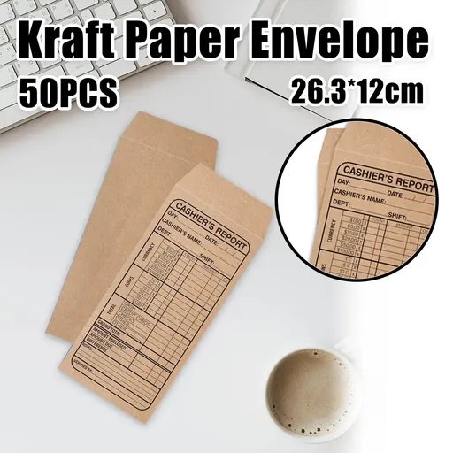 50pcs Cash Detail Envelopes Cashier Report Envelope For Small Business Retailers