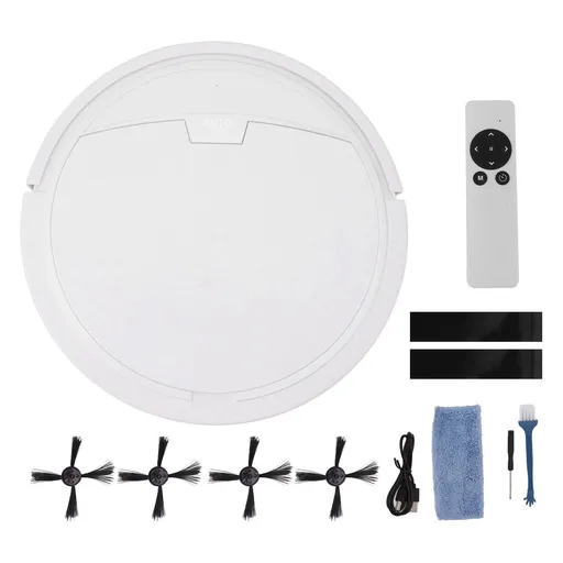 Ultra Thin Fully Automatic Robot Vacuum Cleaner Smart Robotic Vacuum Cleaner for Dust Hair Fluff White Without Water Tank 32x32cm