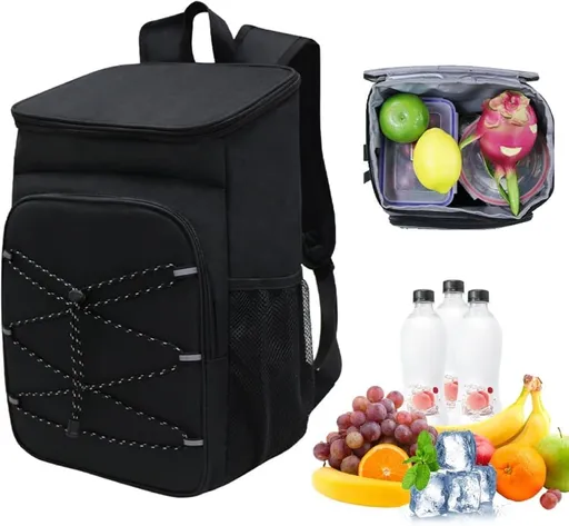 40L Insulated Backpack Cooler Bag Waterproof for Picnic Camping Travel Lunch Grill, Black