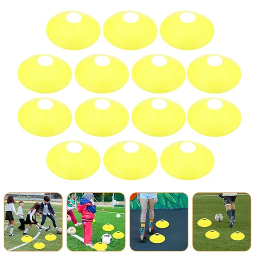 Worgeous 14 Pcs Disc Agile Soccer Cones Training Equipment Child Yellow