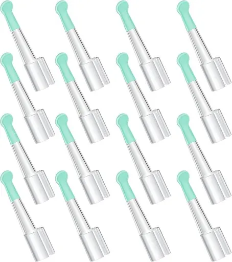 16 Pcs Ear Spoon Tips Ear Cleaner Replacement Tips Wax Removal Replacement Accessories Set for Adults Removal(Long,Light Green)