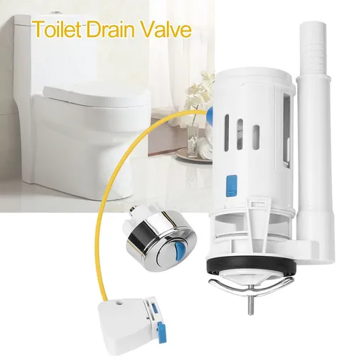 ABS Toilet Fitting Push Button Dual Drain Flush Valve Water Tank Accessory (One Piece Toilet)