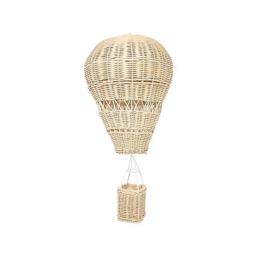 Rattan Hot Air Balloon Handmade Children's Room Decoration Nordic Style Children's Bedroom Kindergarten (Primary color light)