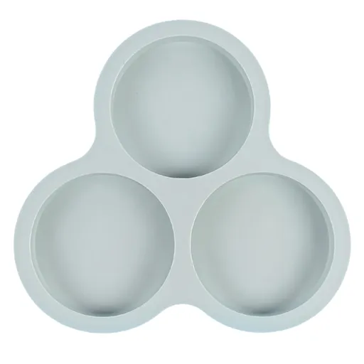 1 Pcs Silicone Egg Cups for Air Fryer,3-Cavity Cupcake Baking Tray,Round Silicone Baking Tools,Round Silicone Ramekins,for Sandwiches,Non-Stick Tray for Baking Accessories,(Dark Gray,9.06x8.46 in) Gray