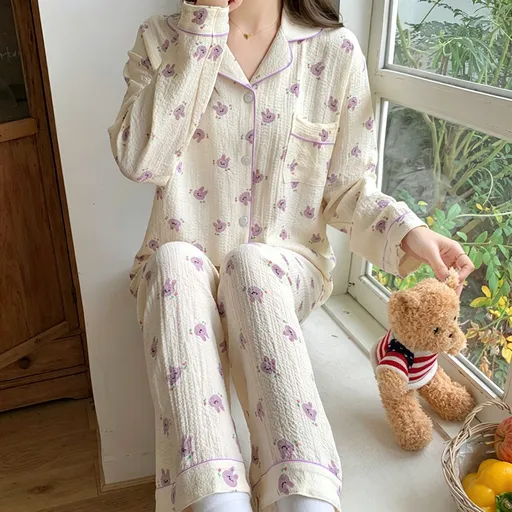 Purple Bunny Crinkle Size XXL | Roomy Crinkled Sleepwear | Halloween Dreamy Relaxed Gift | Roomy Relaxed Fit Plus Size Homewear