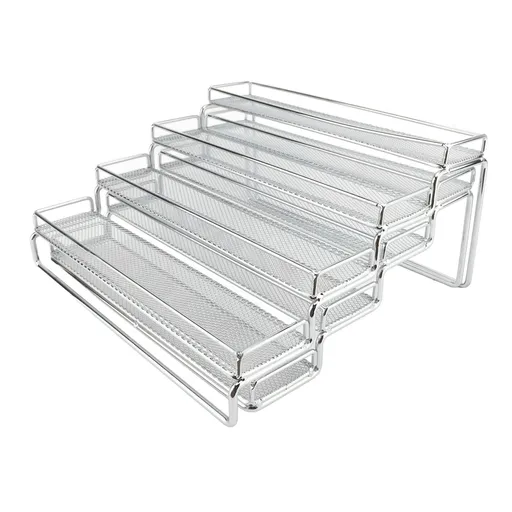4 Tier Seasoning Rack Organizer Iron Wire Expandable Seasoning Organizer Kitchen Counter Shelves