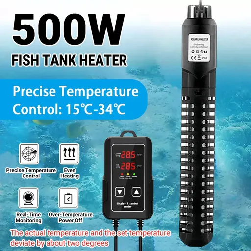 Smart Fish Tank Heater Energy Efficient Thermostat Adjustable for Fresh Water