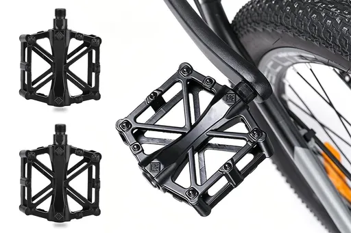 Aluminum Alloy Bike Pedals Wide Platform Lightweight Bicycle Pedals for MTB Road Bikes - Black
