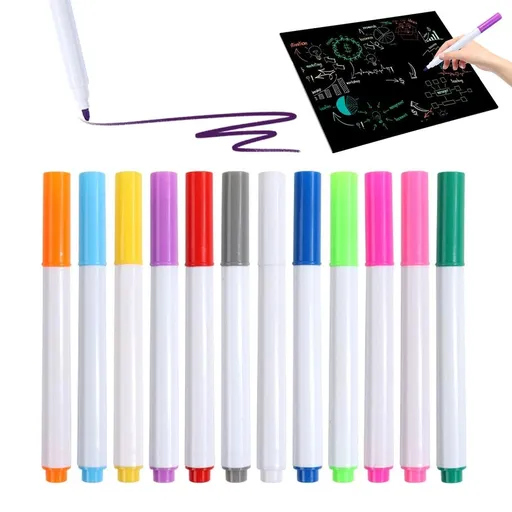 Liquid Chalk Markers, 12 Colors Pack, Water Soluble Liquid Chalk Pens for Acrylic Blackboard, Whiteboard, Windows, Glass