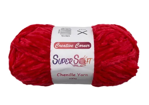 Knitting & Crochet Yarn Super Soft Chenille Yarn 100G Red 12 Piece
