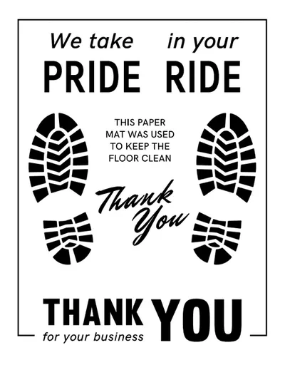 100PCS Car Floor Mats, Disposable Paper Automotive Floor Protectors, 19.3×15.4" Auto Vehicles Floor Covers with Footprint Words, White Floor Pads for Cars, Auto Detailing Supplies
