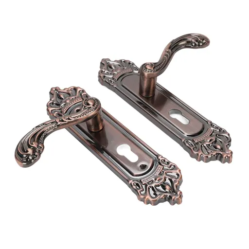 Entry Door Lever with Lock Keys Universal Quiet Aluminum Alloy European Style Door Handle for Home Bedroom