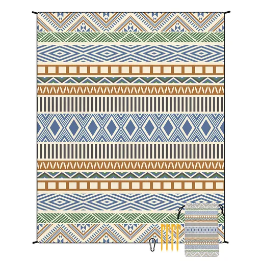 Style STD-001-44 Colorful Quick Dry Beach Mat Sand Proof Waterproof Outdoor Picnic Blanket - Compact & Lightweight