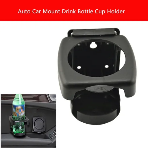 Fold-Up Drink Holder, Folding Automotive Cup Holders, Universal Car VAN Folding Cup Drink Holders, Beverage Stand Rack, Vehicle Marine RV Cup Rack, for Car Truck Boat Van Black