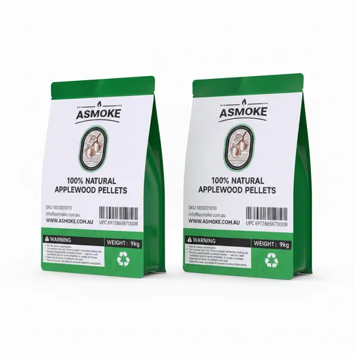 ASMOKE 20lbs x2 Premium Apple Wood Pellets for Smoker & Grill – Natural Sweet Fruit Flavour BBQ Fuel for Chicken, Pork & Pizza Ovens