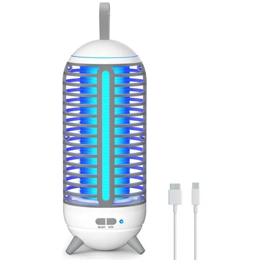 Cordless Bug Zapper Outdoor & Fly Zapper Indoor & Wireless Mosquito Zapper Portable Camping Bug Zapper Fly Trap 2500mAh (White)