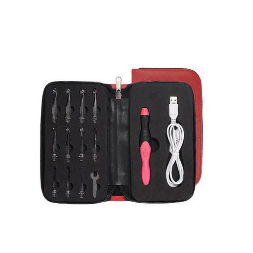11 In 1 Led Light Up Crochet Hooks Set - Red