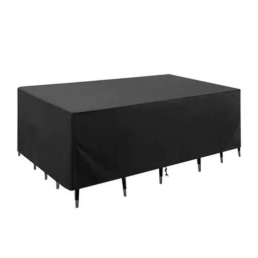 1 Piece 420D Waterproof Patio Furniture Cover, Tear-Resistant UV Protective Cover for Rectangular Outdoor Table Sets, Black, 213 x 132 x 74 cm