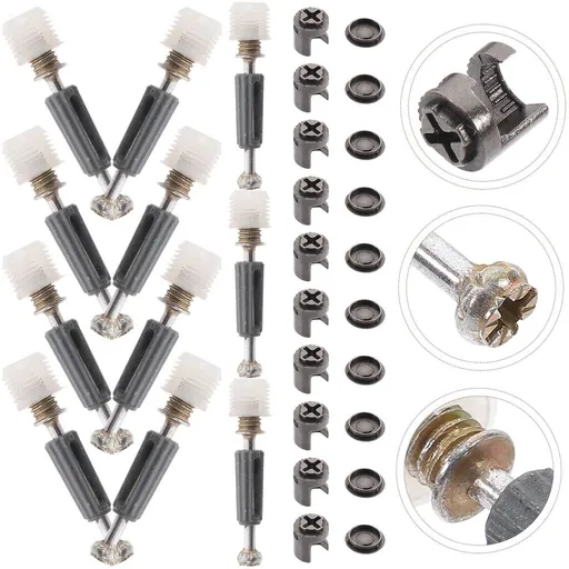 100 Sets Metal Furniture Connectors Kit for Cabinet Wardrobe Hardware Fixing and Assembly Parts