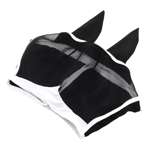 Breathable Mesh Knit Horse Fly Mask With Ear Coverage Adjustable Strap UV Shield Face Cover, Outdoor Grazing Horse Tack Matching Fly Masks For Horses And Horse Supplies Sets