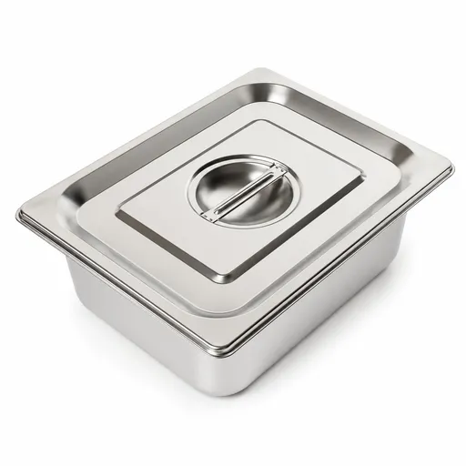 Commercial Stainless Steel GN 1/2 100mm Deep Gastronorm Bain Marie Buffet Steam Table Food Pan with Lid