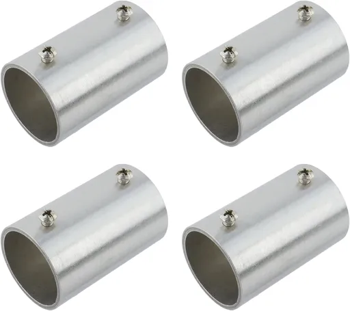 Straight Pipe Fitting Connector Fit 1-1/4" OD Pipe 2-Way Stainless Steel Rail Pipe Fittings for DIY Shelf Garden Support, Handrail, 2.36"/60mm Length -4pcs