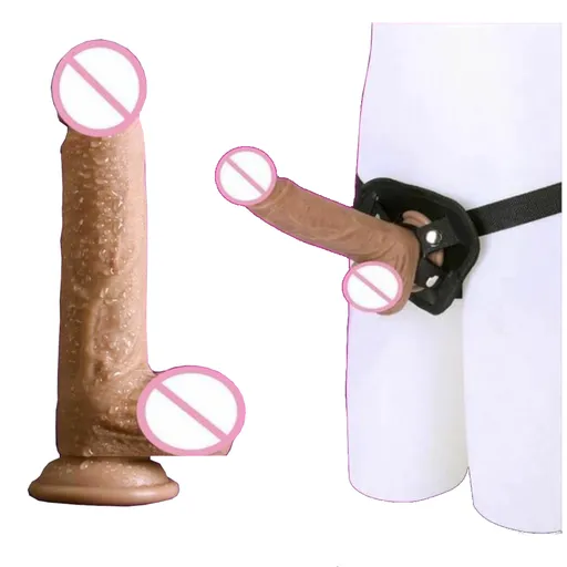 House Of Dasein Soft Silicone Realistic Cock And Balls Dildo Suction Cup Strap On Harness - Large