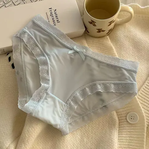 Duoxi Yan Ice Silk Women Mid Waist Underwear Sky Blue Size: M; Recommended weight (kg): 47 - 54; Waist (cm): 64 - 70; Hip (cm): 86 - 90; Suitable fit: regular build