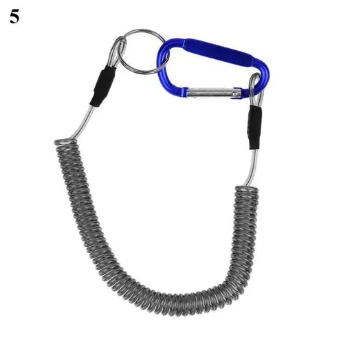 Anti-Lost Phone Spring Key Cord Compatible with Outdoor Spiral Stretch Keychain Elastic Spring Rope Metal Carabiner Lock Hook 5 1.2m