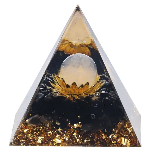Orgone Healing Pyramid Energy Balancing Positive Power Stone Pyramid Decoration for Meditation Bedroom Office