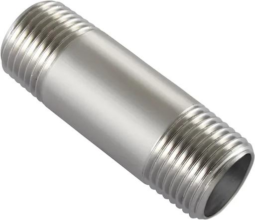 Stainless Steel Pipe Fittings, 1/2" NPT x 1/2" NPT Male Threaded, 2" Length Nipple Cast Pipe
