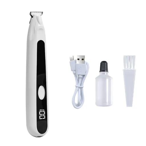 Pet Grooming Kit, Small to Medium-Sized Pet Grooming Tools Dog Trimmer Pet Precision Trimmer for Cordless Dog Clipper Trimmer for Dogs Usb Rechargeable Noise Dog Grooming for Ears White