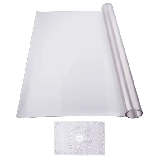 Plastic Table Cover, 36 x 60 Inch 1.5 mm Thick Frosted Table Protector, Rectangle PVC Desk Mat, Waterproof & Easy Cleaning Desk Pad Tablecloth, for Office Dresser Dining Room Table Night Stand