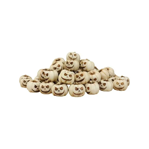 1 Pcs Halloween Mini Pumpkin Decorations, Halloween Fish Tank Decor, Spooky Smiling Face Mini Pumpkins, Jack-O'-Lantern Miniature Vase Fillers, White Resin Artificial Figurines
