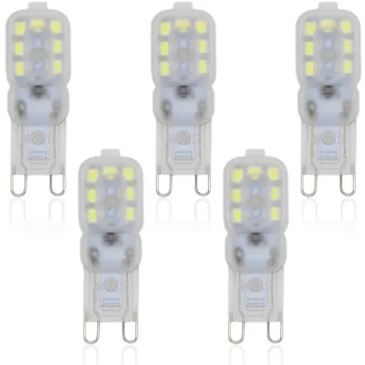 5pcs G9 14-SMD 2835 LED Light Bulb Lamps 2.5 Watt 110V Non-dimmable Equivalent to 20W Halogen Track Bulb LED Bulbs