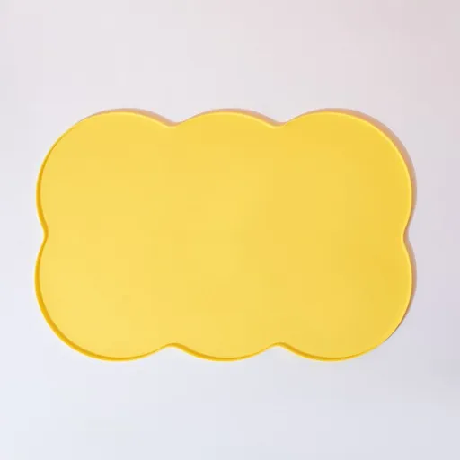 3-Piece Yellow Silicone Placemat Set Cloud Shape Non-Slip Heat Resistant Kids Dining Mat