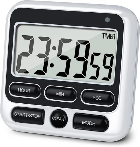Digital Kitchen Timer, Cooking Countdown Clock with Large LCD Display, Loud Alarm and Strong Timer Blue