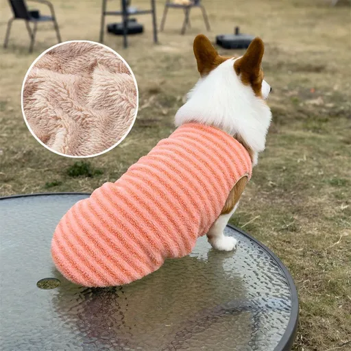 Pet Dog Vest Winter Warm Polyester Orange [fleece-lined & extra thick] Xl [recommended 6-7kg ]