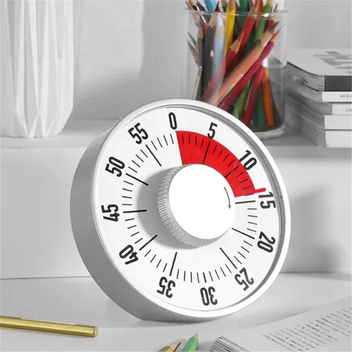 Mechanical Countdown Timer 60 Minute Visual Timer for Teaching Cooking Working Kids 16cm Plastic