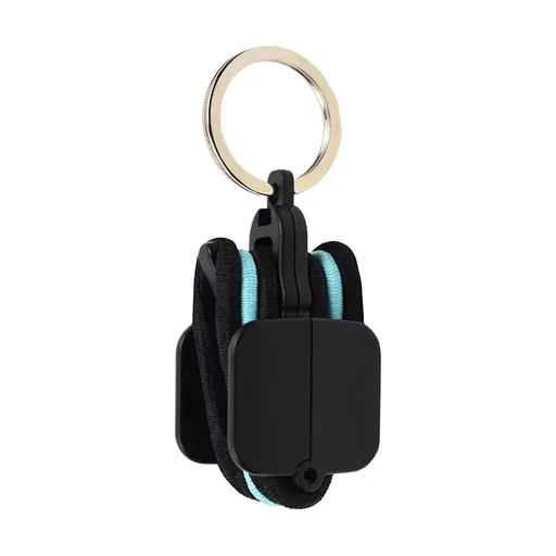 3-PCS Black Portable Hair Tie Organizer Keychain Compact Hair Accessories Holder with Clip for Travel School Bag and Purse