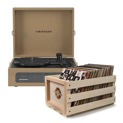 Turntable Bluetooth Portable 3 Speed Tan