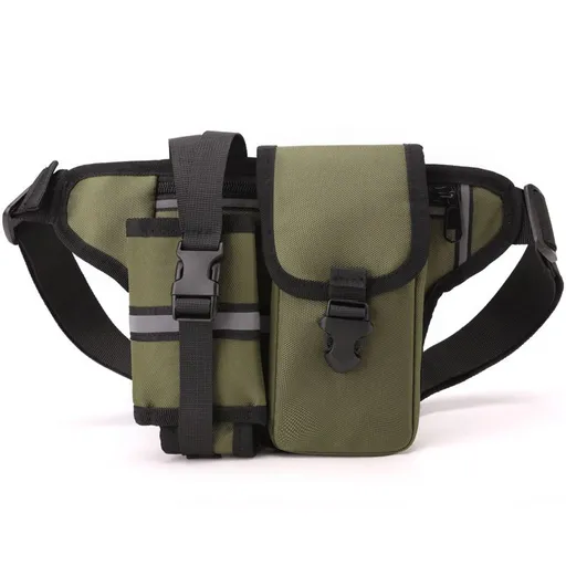 Water Bottle Holder Fanny Pack for Hiking, Running, Travel & Outdoor Activities - Green
