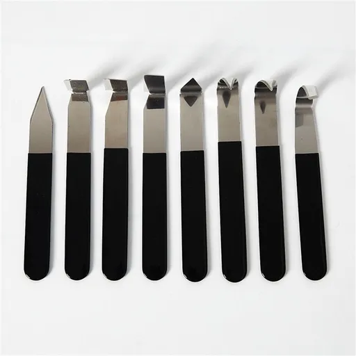 8 Piece Pottery Tools Set Stainless Steel Carving Shaping Knives Clay Sculpture Hand Tools for Trimming Engraving Sculpting Modeling