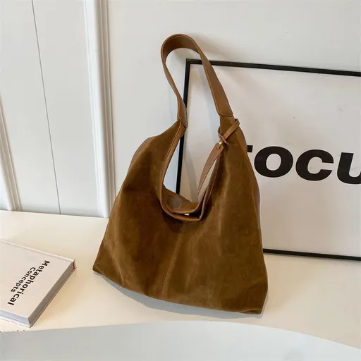 Leather Hobo Bags for Women Brown Purses Suede Purse Slouchy Tote Bag Suede Tote Bag Fall Winter Purses Handbag