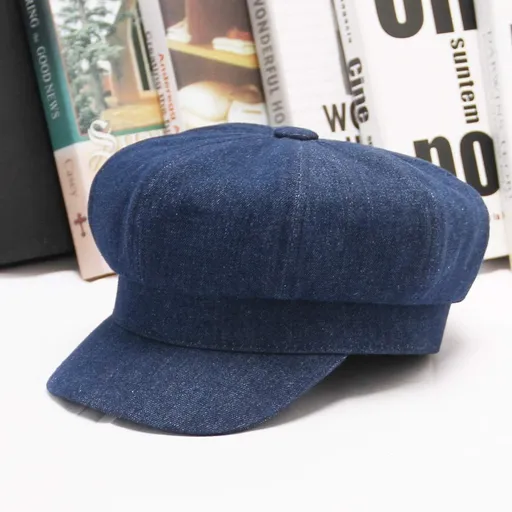 Women Denim Visor Hat Classic-Soft Fit Beret Cap Dark Blue for your next vacation to romantic or just a regular day