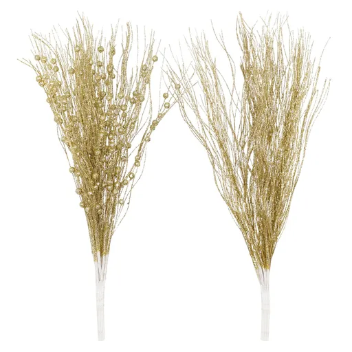 16 Pcs Pearl Stick Stems Bouquets Festival Tree Bead String for Wedding Party Decoration Gold