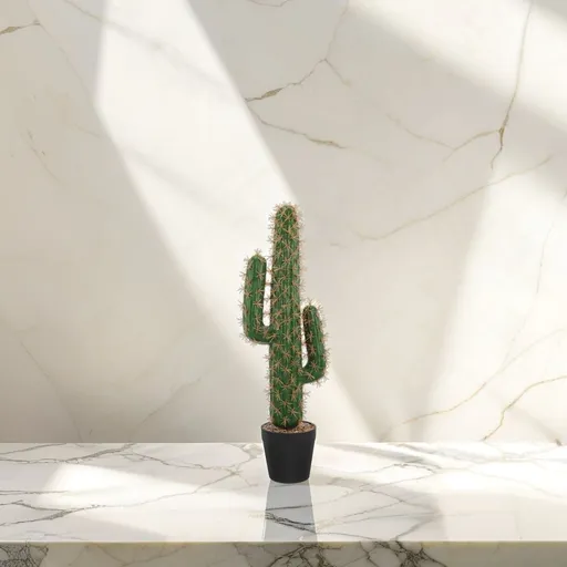 Realistic Artificial Cactus Plant for Office Desk, Balcony Decor, Low Maintenance Indoor