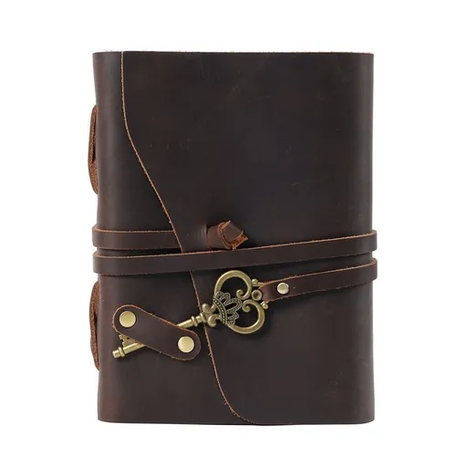 Antique Leather Journal Writing Notebook for Key Bandage Journal Notepad Thick Paper for Work Travel Daily Life Recordin