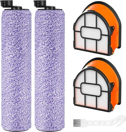 WDB1F2 Replacement Brushroll & Filter Bundle Compatible with Shark Hydrovac WD101 WD201 WD100 WD200 AW201 WD200C WD201C WD101C HydroVac XL 3-in-1 Vacuum Cleaner,Compare Parts WDB1, WDB2, WDFF1, WDFF2