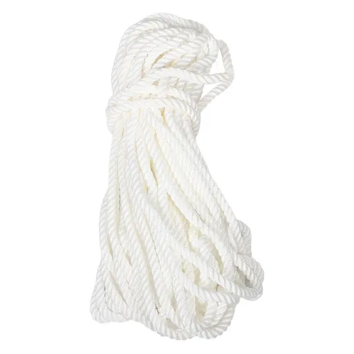 White Nylon Dock Rope 12mm Heavy Duty Marine Line for Boat Mooring
